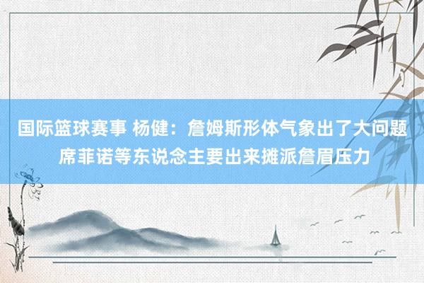 国际篮球赛事 杨健：詹姆斯形体气象出了大问题 席菲诺等东说念主要出来摊派詹眉压力