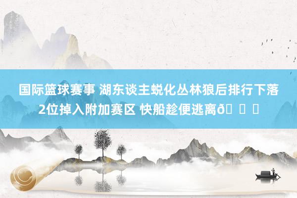 国际篮球赛事 湖东谈主蜕化丛林狼后排行下落2位掉入附加赛区 快船趁便逃离😋